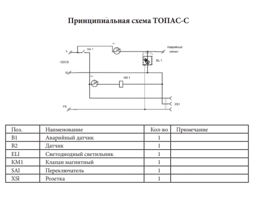 Монтажная схема Топас-С 9