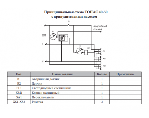 Монтажная схема Топас 50 Пр